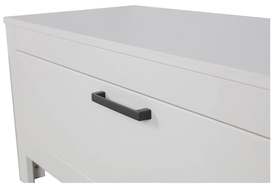 Jasnoszara szafka pod TV z litego drewna sosnowego 120x45 cm Bonk – Basiclabel