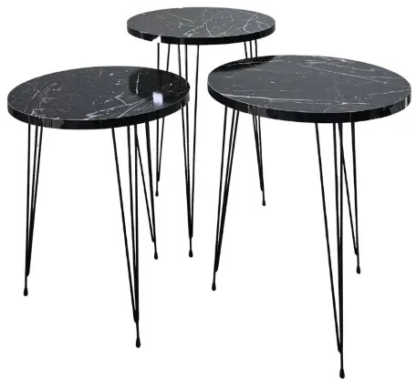 Zestaw 3 okrągłych stolików kawowych