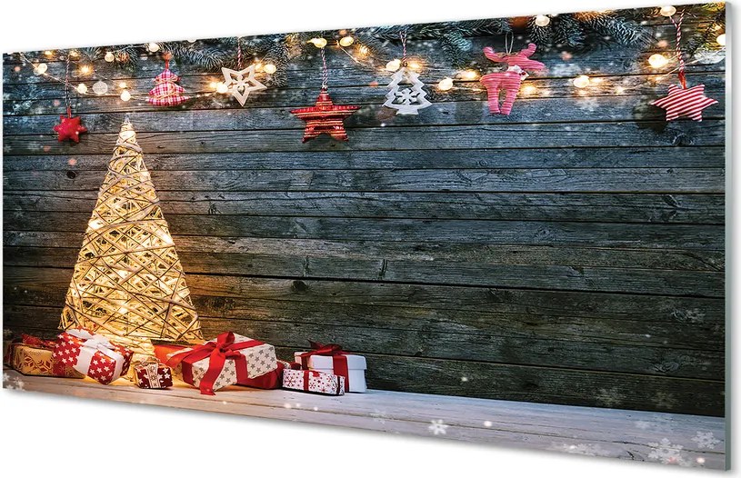 Szklany Panel Prezenty pod Świąteczną Choinką