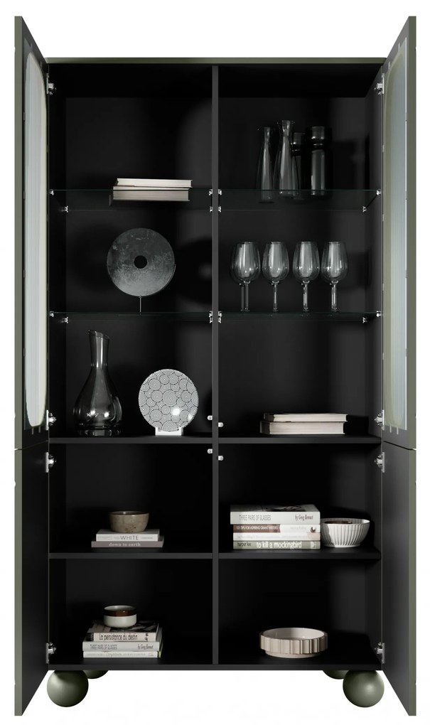 Witryna Sonatia II do salonu 100 cm - oliwka