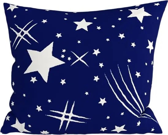 Poszewka na poduszkę z polibawełny NOCNE NIEBO POLY 45x45 cm, niebieska