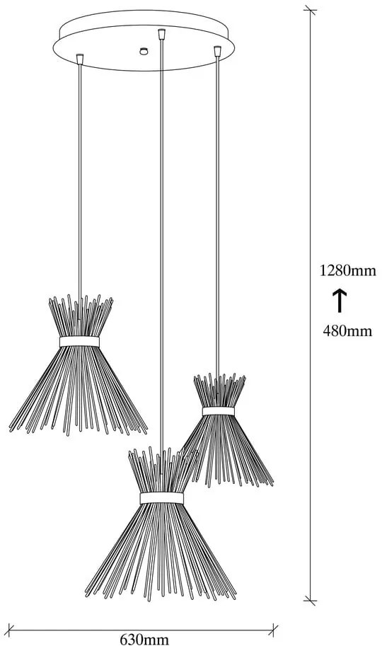 Czarna lampa wisząca z metalowym kloszem ø 63 cm Kirpi – Opviq lights