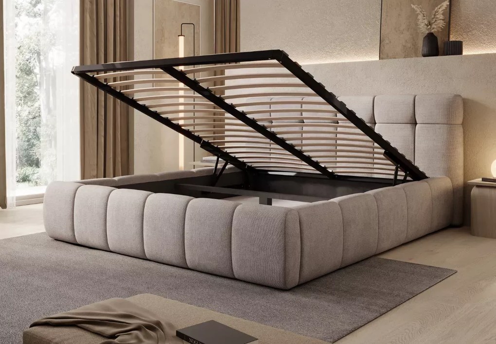 Eleganckie łóżko do sypialni Melissa 140x200 / 160x200 / 180x200 z systemem regulacji wysokości materaca
