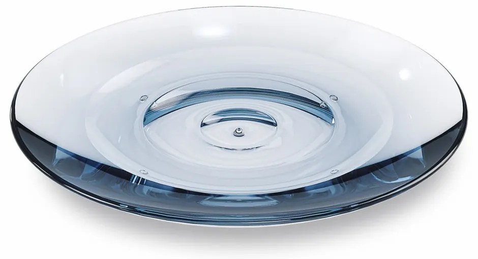 Niebieska plastikowa mydelniczka Droplet – Umbra