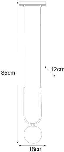 Wisząca lampa ze szklanym kloszem beżowa K2-N50