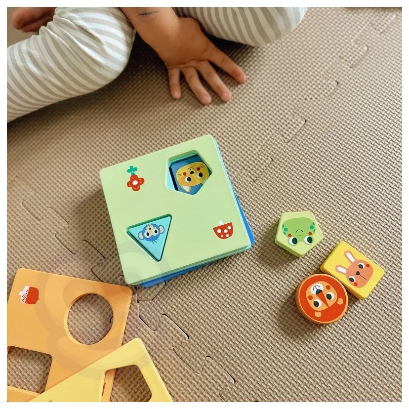 Tooky toy układanka montessori kształty i kolory zwierzątka 6 planszy fsc
