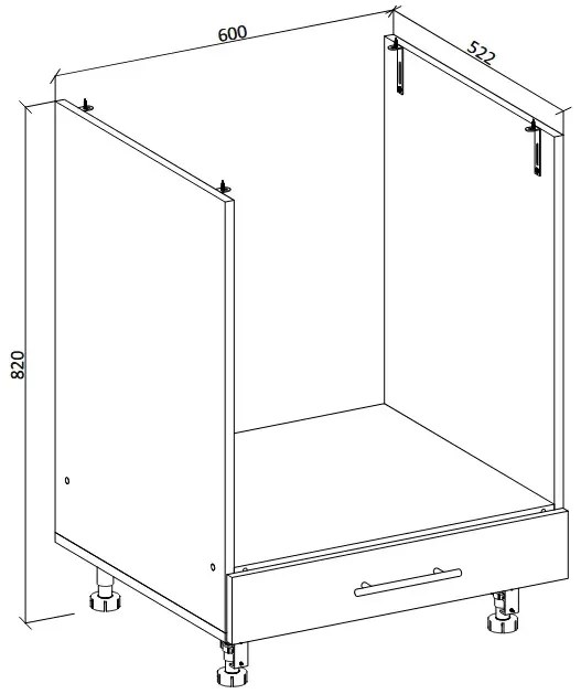 Szafka pod piekarnik 60 VENTO DP-60/82 jasnoszary połysk HALMAR