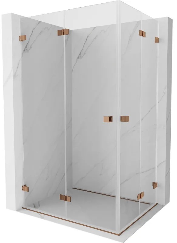 Mexen Lunar-F Duo kabina prysznicowa składana 100 x 95 cm, transparent, różowe złoto - 836-100L-095P-60-00