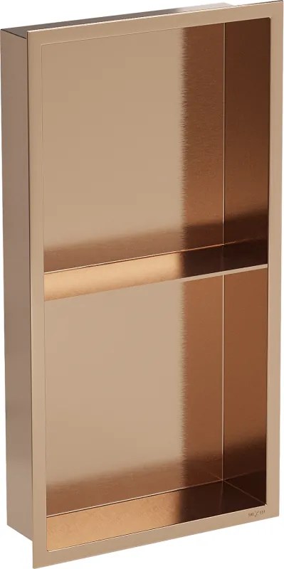 Mexen X-Wall-R półka wnękowa z kołnierzem i półką 60 x 30 cm, miedź szczotkowana - 19C0603010S