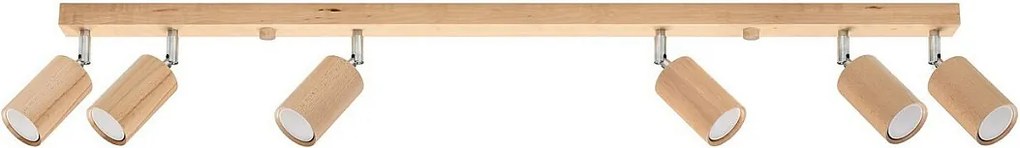 Listwa oświetleniowa 6 punktowa BERG 6 naturalne drewno