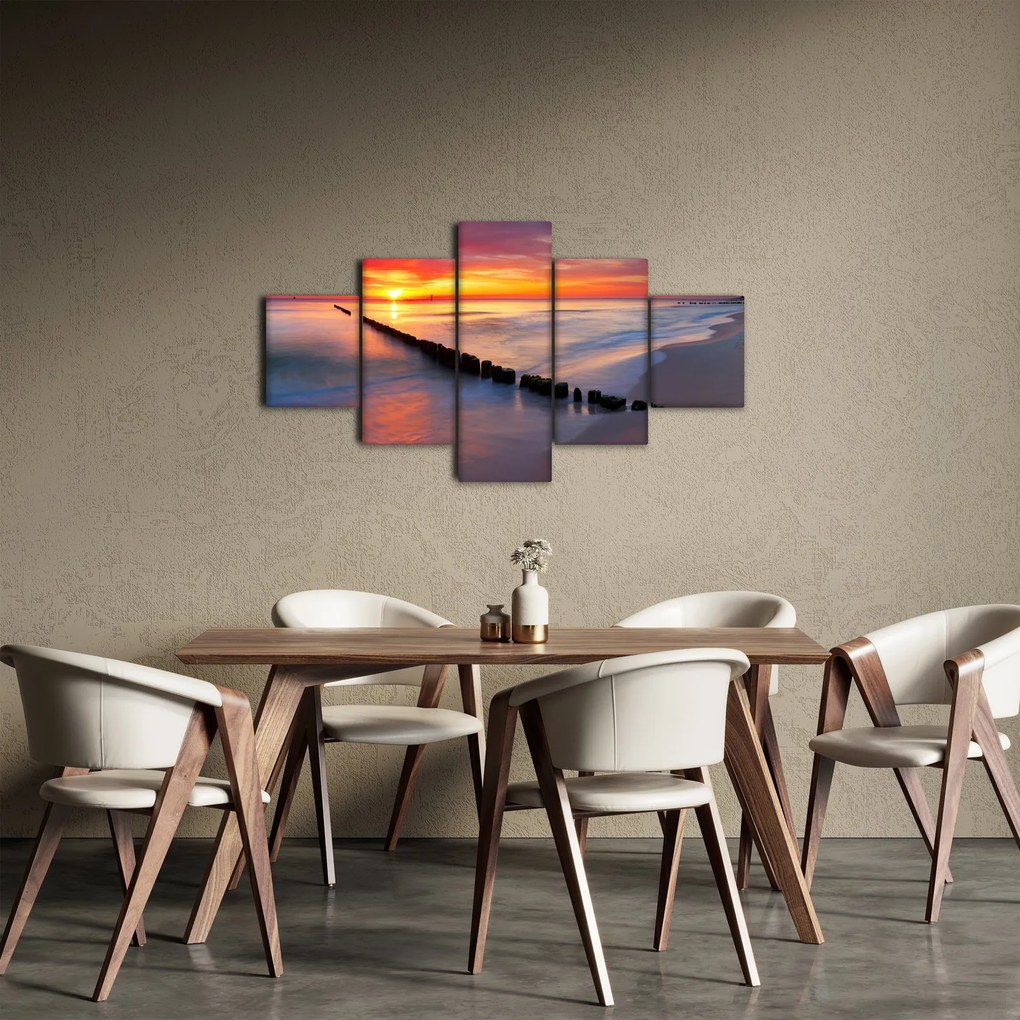Obraz - Sunset, Baltic Sea, Poland (125x70 cm)