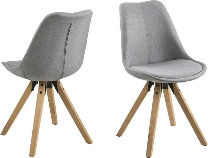 Tapicerowane krzesło do jadalni na drewnianych nogach Dima light grey