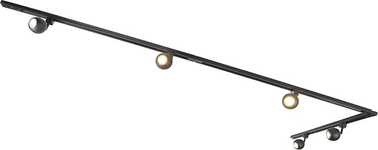 Nowoczesny system szynowy czarny 5-świateł 1-fazowy - Gissi