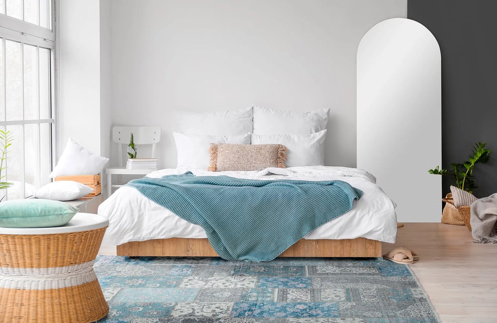 Dywan nowoczesny Michele Patchwork niebieski 80 cm x 195 cm