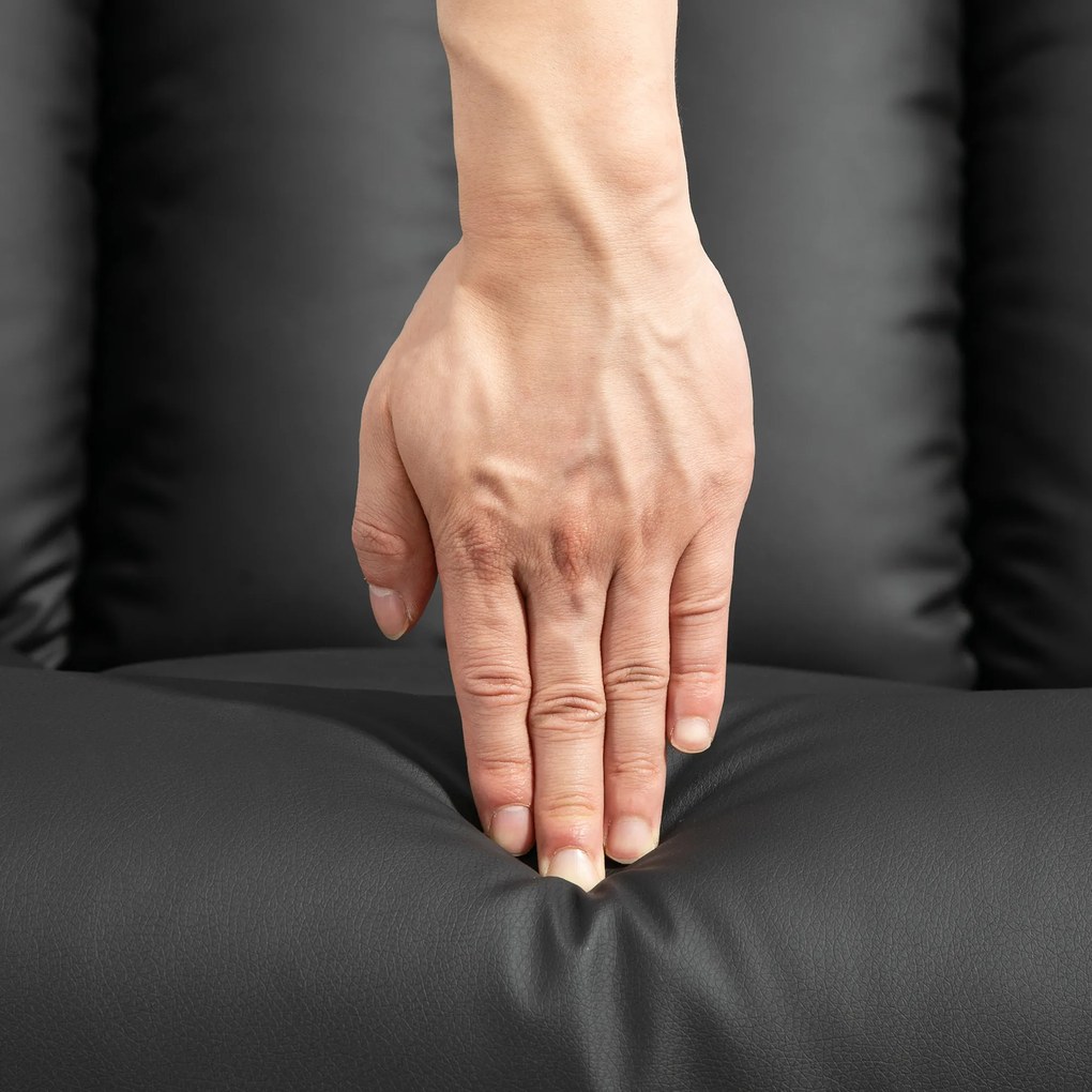 HOMCOM Elektryczny fotel do wstawania, z funkcją leżenia, skóra ekologiczna, 80 x 94 x 104 cm, Czarny