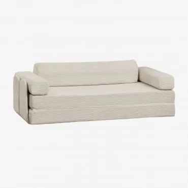 Sofa Rozkładana Dwuosobowa Z Weluru Pakowana Próżniowo Paoly Sztruks Beż Lniany - Sklum