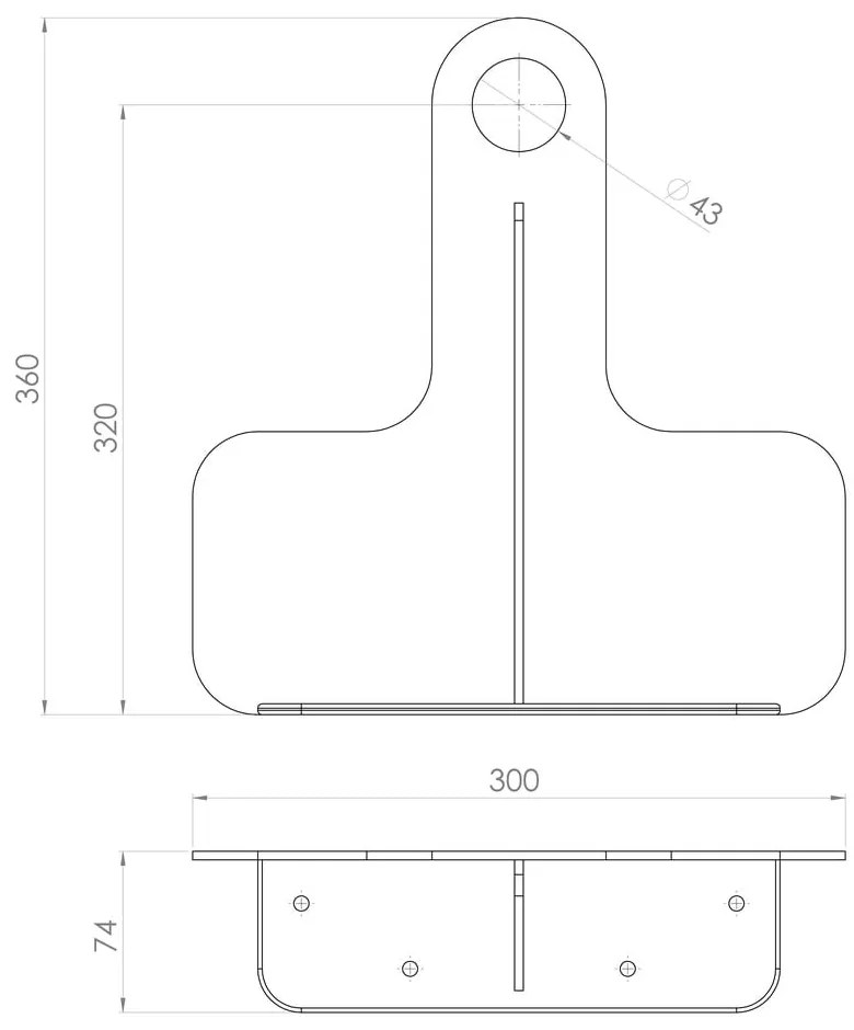 Czarny stalowy wiszący stelaż pod umywalkę 30x7 cm Tetris – Sapho