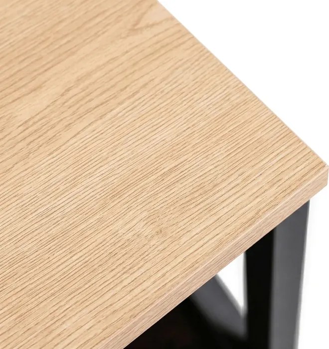 Szafka Nocna do Sypialni LOGAN 40 cm Dąb/Czarny Loft