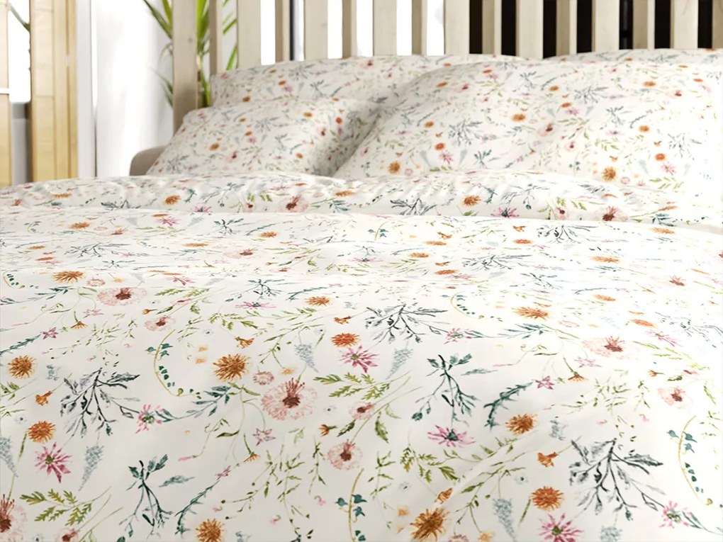 PrzytulneMieszkanie.pl PrzytulneMieszkanie.pl Pościel z mikrofibry HERBALIS kremowa Rozmiar pościeli: 2 szt 70 x 90 cm | 200 x 220 cm