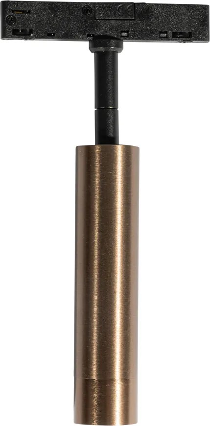 Nowoczesny reflektor szynowy Slimline Uzzy, brązowy, do systemu jednofazowego