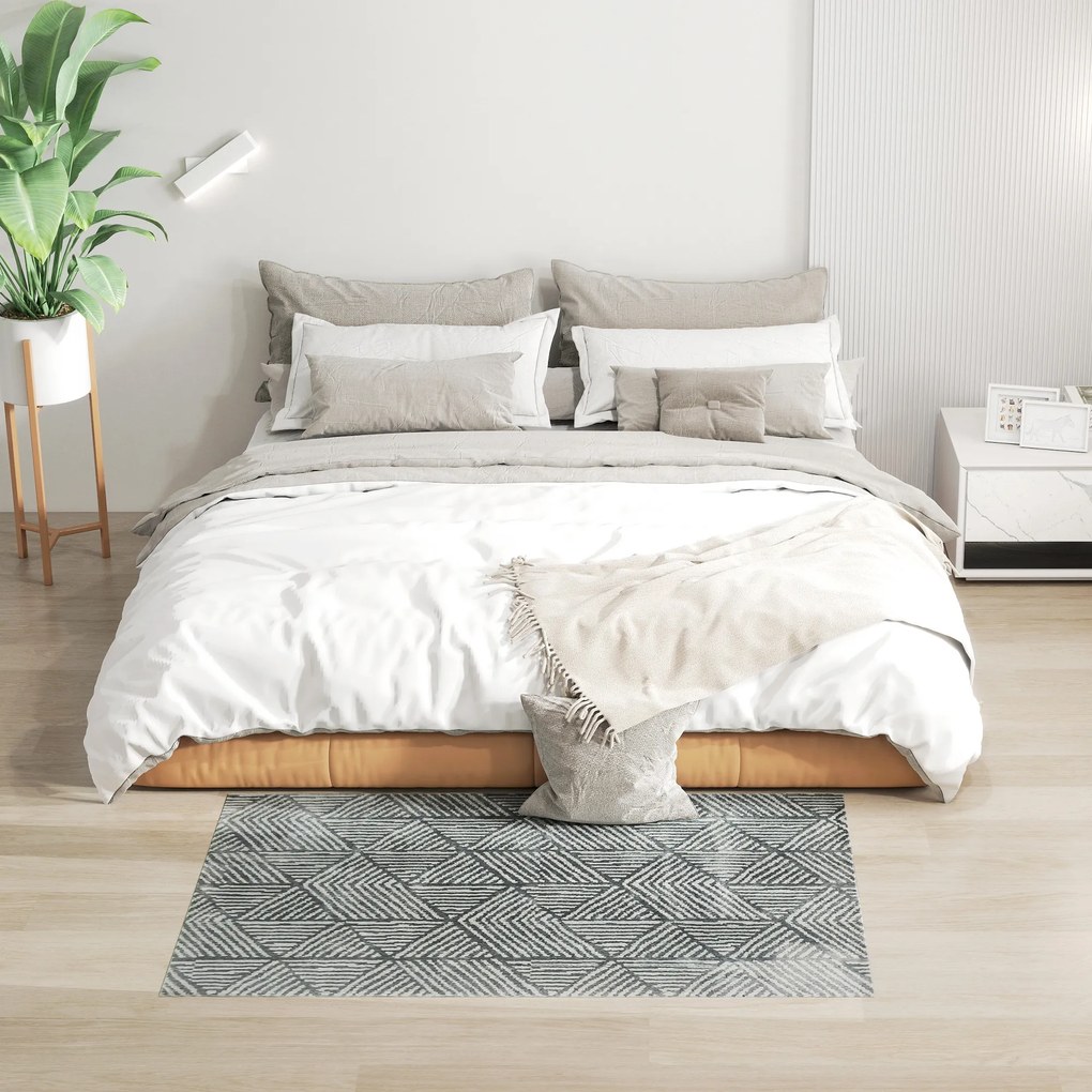 HOMCOM Dywan do salonu w nowoczesnym stylu, zmywalny dywan 150 x 80 cm Ciemnoszary