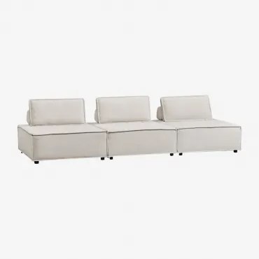 3-częściowa Modułowa Sofa W Tkaninie Vermont Szenila Kremowy Beż - Sklum