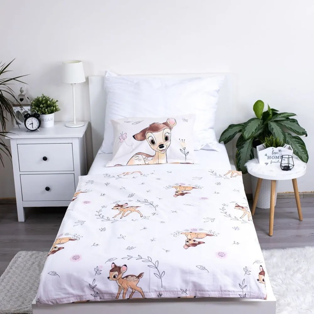 Bawełniana pościel dziecięca do łóżeczka 100x135 cm Bambi "Beige" – Jerry Fabrics