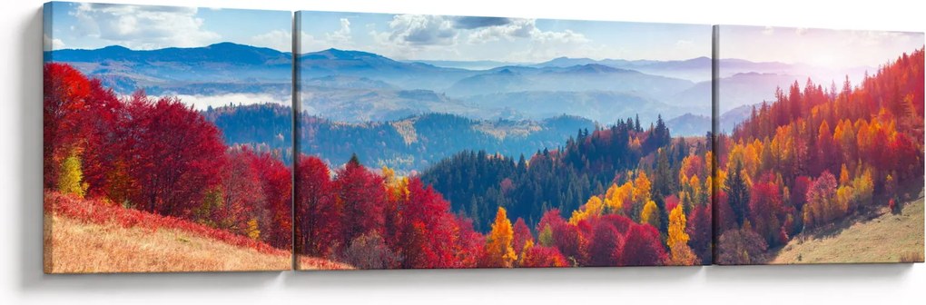 Obraz kolorowego jesiennego krajobrazu (170x50 cm)