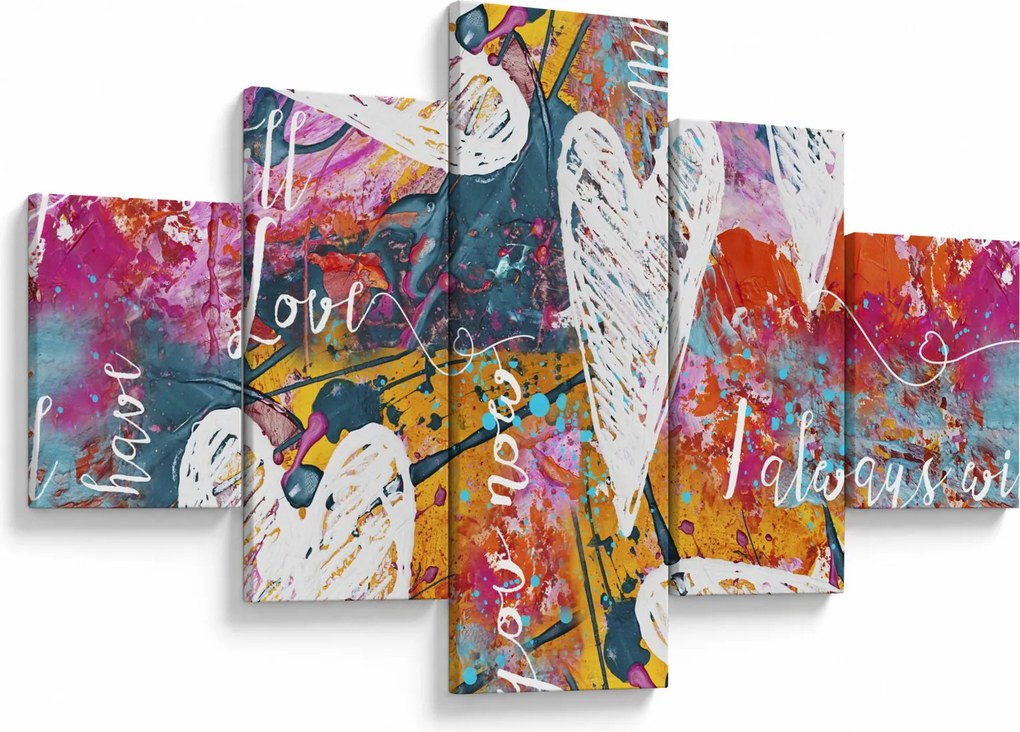 Obraz - Serce na abstrakcyjnym tle (125x70 cm)