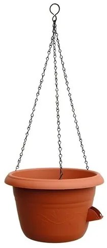 Plastia Donica samonawadniająca wisząca 25 cm brązowy, śred. 25 cm