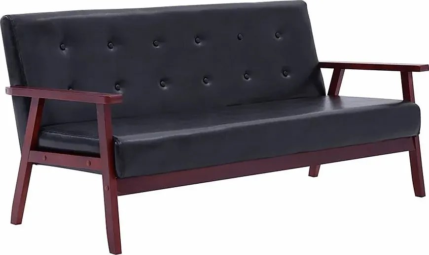 3-osobowa czarna sofa retro L7-F58