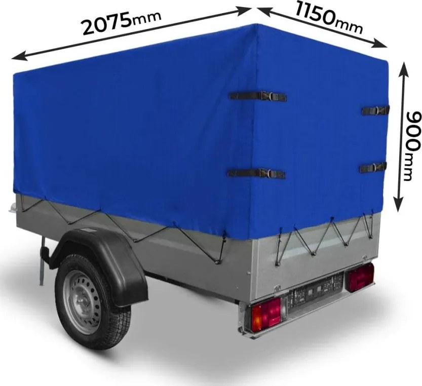 JAGO Plandeka na przyczepkę 207,5 x 115 x 90 cm, 500g / m2