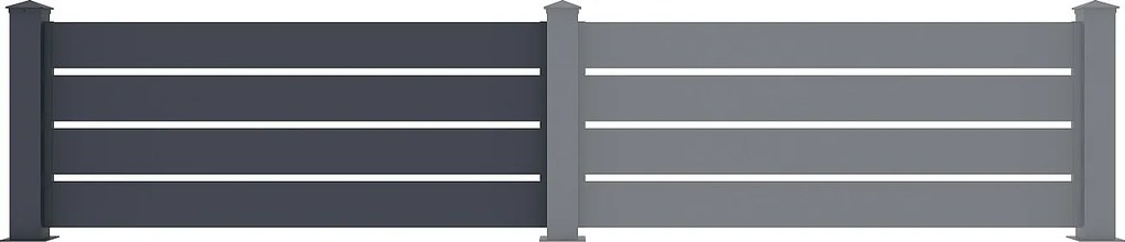 Przęsło do ogrodzenia stałego z prześwitem wys. 80,3 x szer. 178,3 cm z antracytowego aluminium - PRIMO