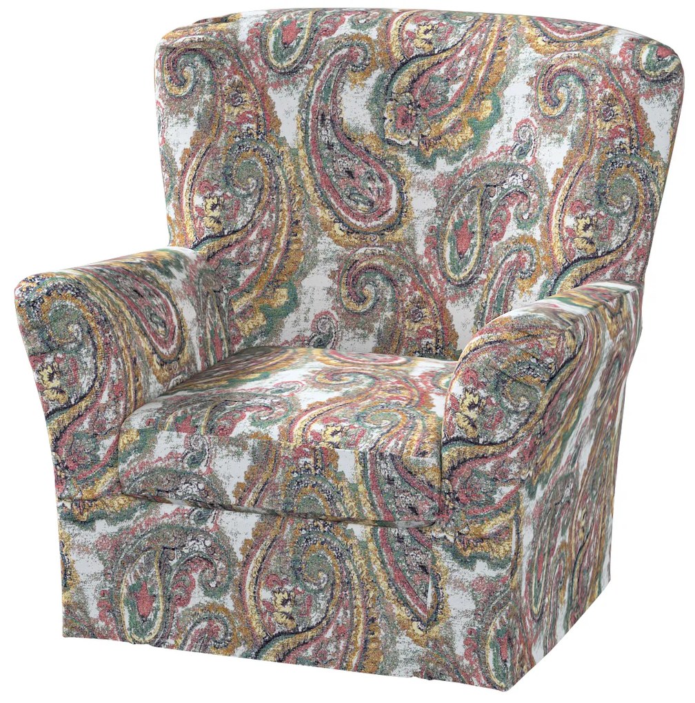 Pokrowiec na fotel Tomelilla wysoki z zakładkami