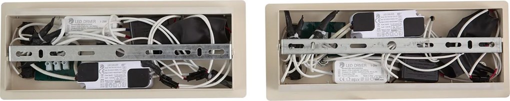 Zestaw 2 beżowych lamp ściennych z LED, USB i ładowarką indukcyjną - Riza