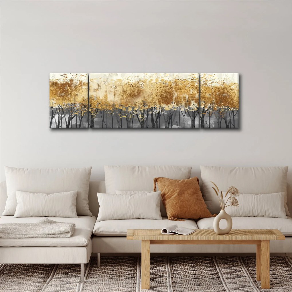 Obraz - Złote drzewa (170x50 cm)
