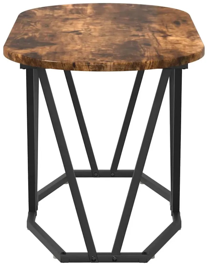 Nowoczesny owalny stolik kawowy dąb wędzony H4-F19