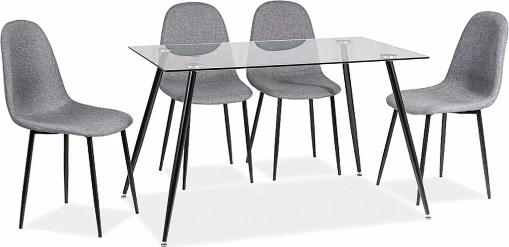 PROMOCJA Szare krzesło FOX z czarnymi nogami II. gatunek