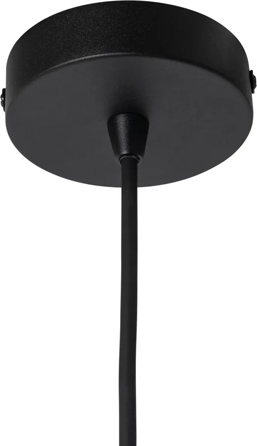 Designerska lampa wisząca czarna z opalizującym szkłem - Angela