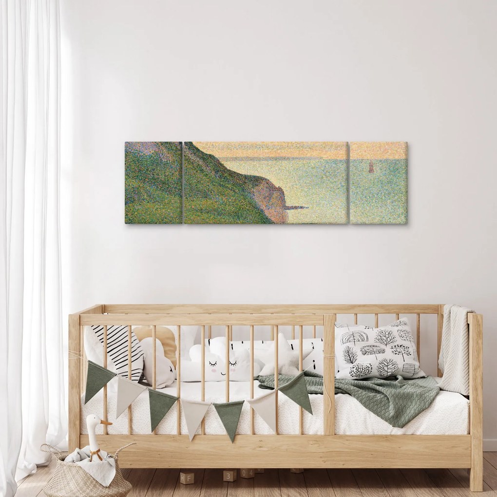 Obraz - Georges Seurat, Seascape at Port-en-Bessin, Normandy, reprodukcje (170x50 cm)