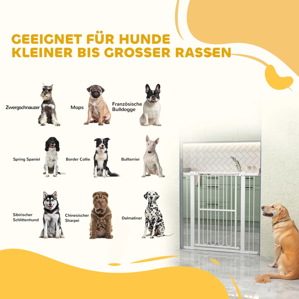 PawHut Bramka ochronna dla psów, 76-104 cm, bez wiercenia, bramka schodowa