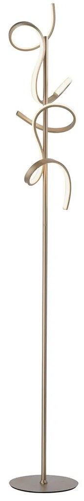 Designerska lampa podłogowa mosiądz w tym LED i ściemniacz - KrisscrossDesignerski Oswietlenie wewnetrzne