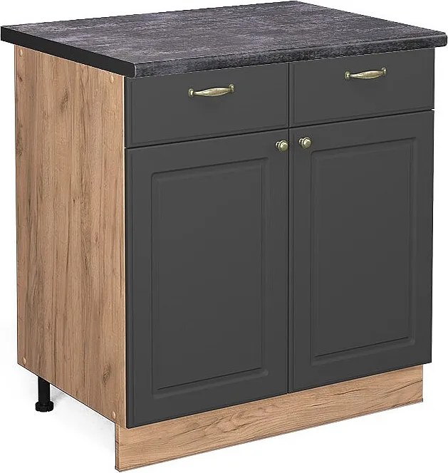 Szafka dolna do kuchni antracytowo-złoty 80x60x82 fame-line