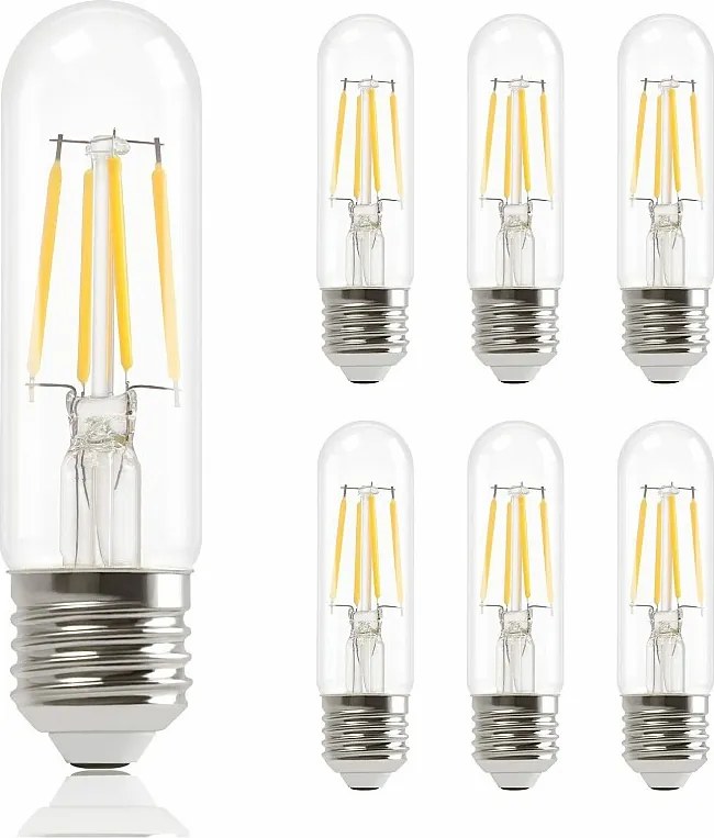 NETTLIFE Zestaw 6 ciepłych białych żarówek LED E27 T30 4W Edison vintage żarnik 2700K energooszczędne gniazdo bez możliwości ściemniania