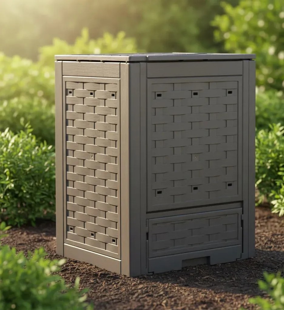 Nowoczesny pojedynczy kompostownik ogrodowy P4-W21