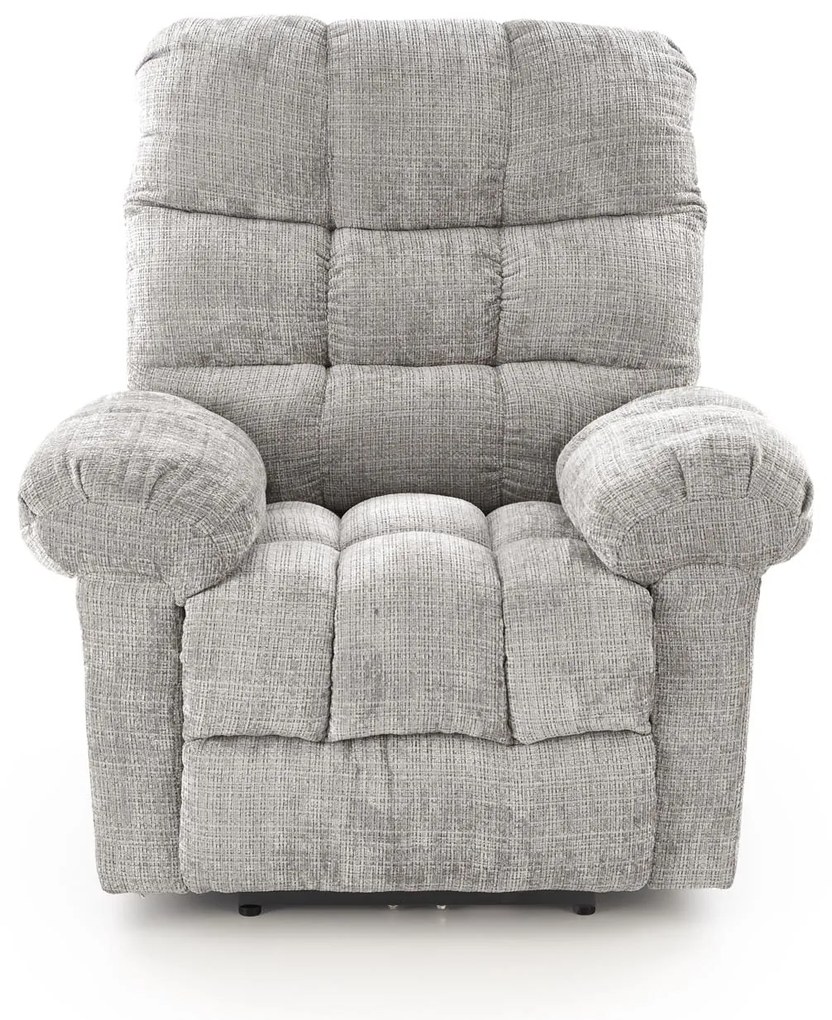 Fotel wypoczynkowy elektrycznie rozkładany popielaty AMORE