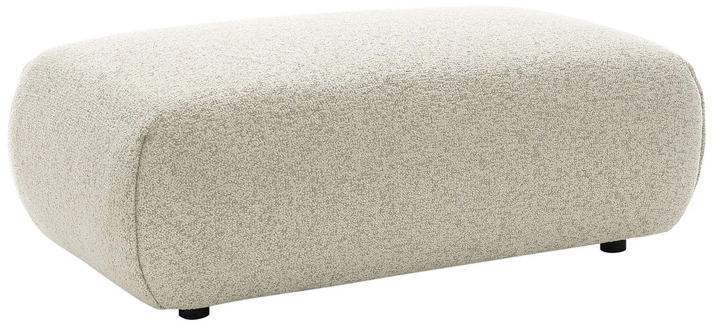 Puf z beżową melanżową tapicerką - MONELIA