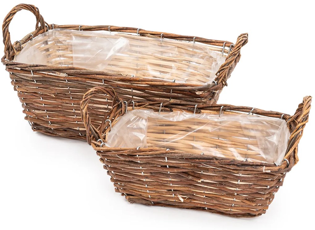 Wiklinowy kosz florystyczny brązowy, 32 x 17  x 13 cm