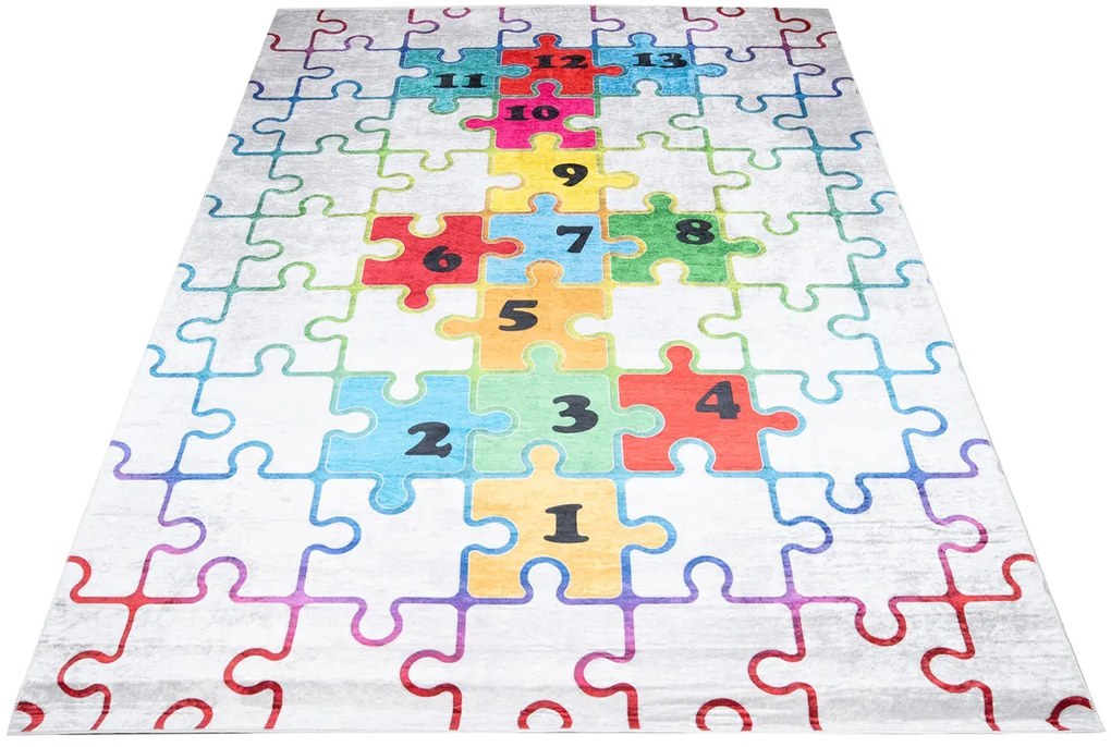 Kolorowy Dywan Dziecięcy Antypoślizgowy W Puzzle P2-G95