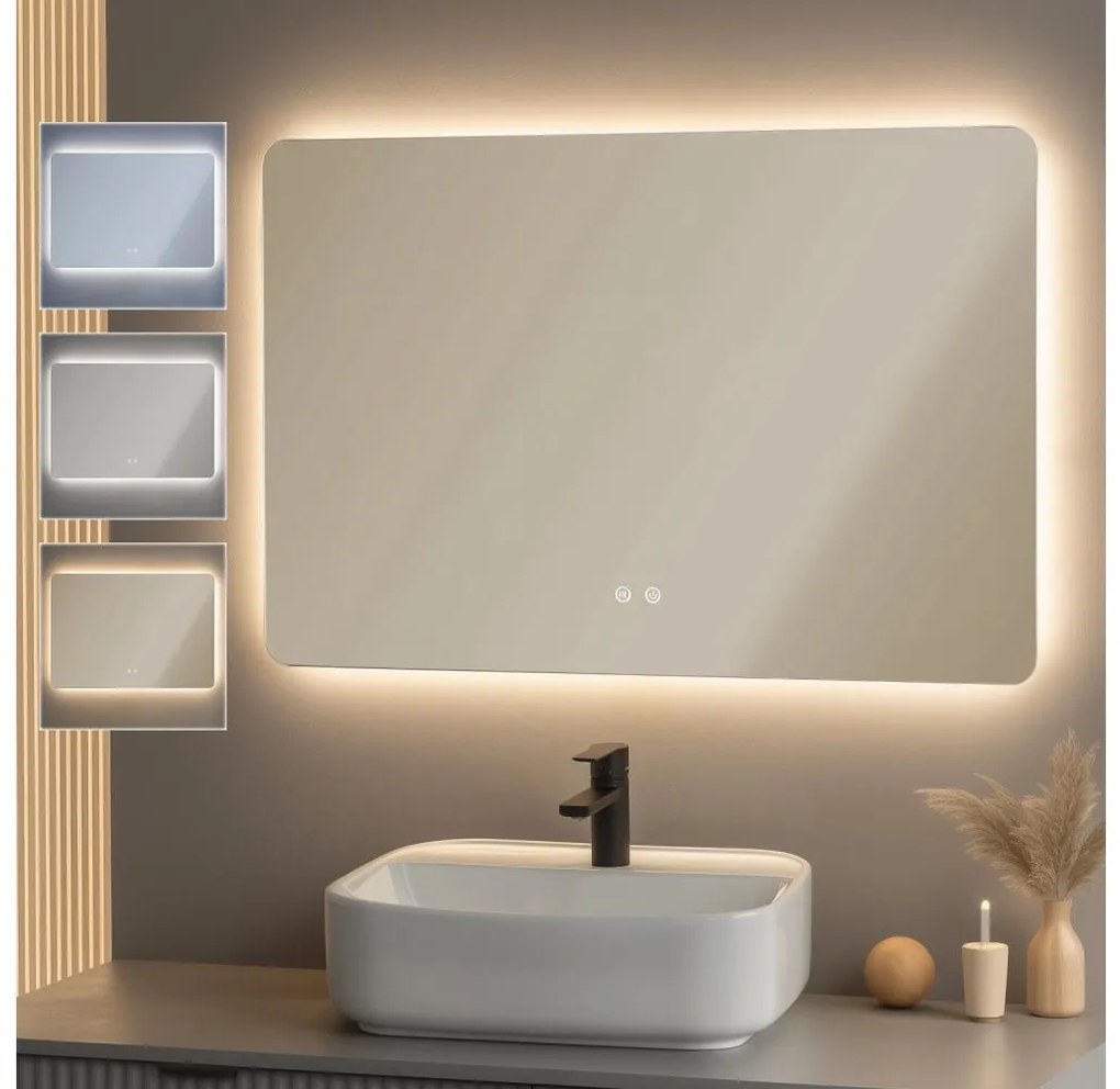 Brilagi - DIANA: ściemniane, podgrzewane lustro łazienkowe z podświetleniem LED 20W/230V 60x90 cm IP44